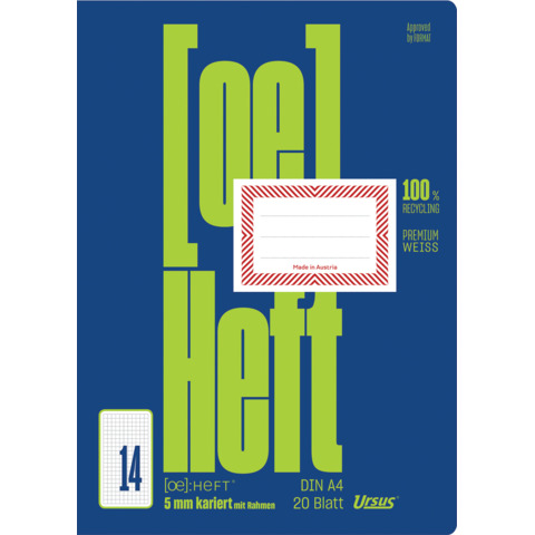 Schreibblock DIN A4  20 Blatt (Karierte)