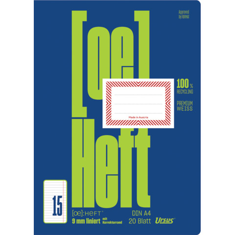 Schreibblock DIN A4 enthält 20 Blatt liniertes (KR)