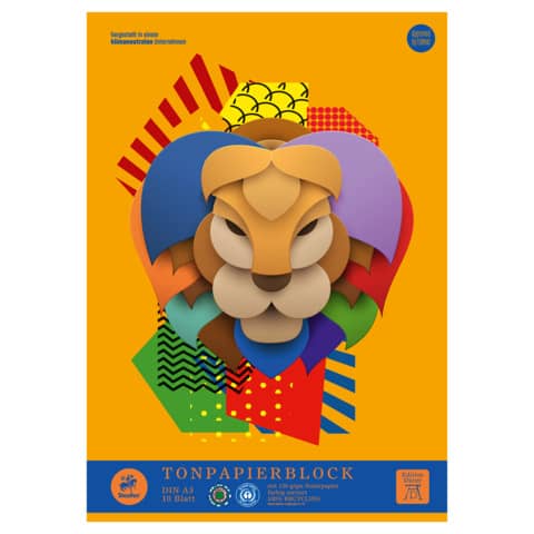 Tonpapierblock A3 10 Blatt sortiert